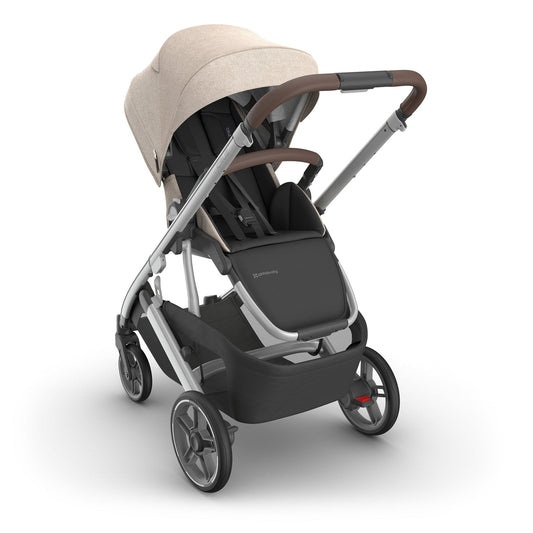UPPAbaby Cruz V3 Stroller - Declan (Oat Melange / Silver Frame / Chestnut Leather)