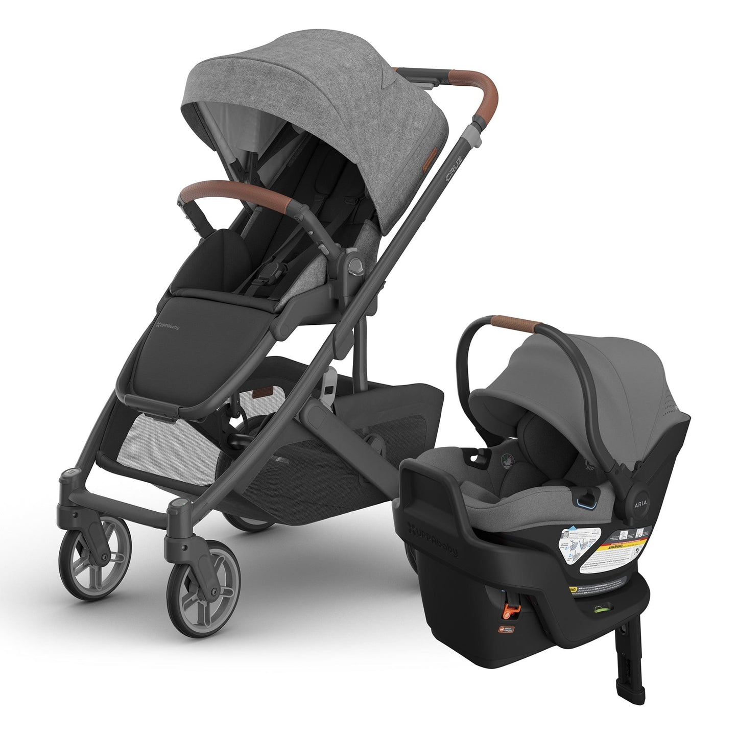 UPPAbaby Cruz V3 + Aria V2 Travel System Bundle - Greyson / Greyson - 0403-CRZ-NA-GRY-1002-ARI-US-GRE