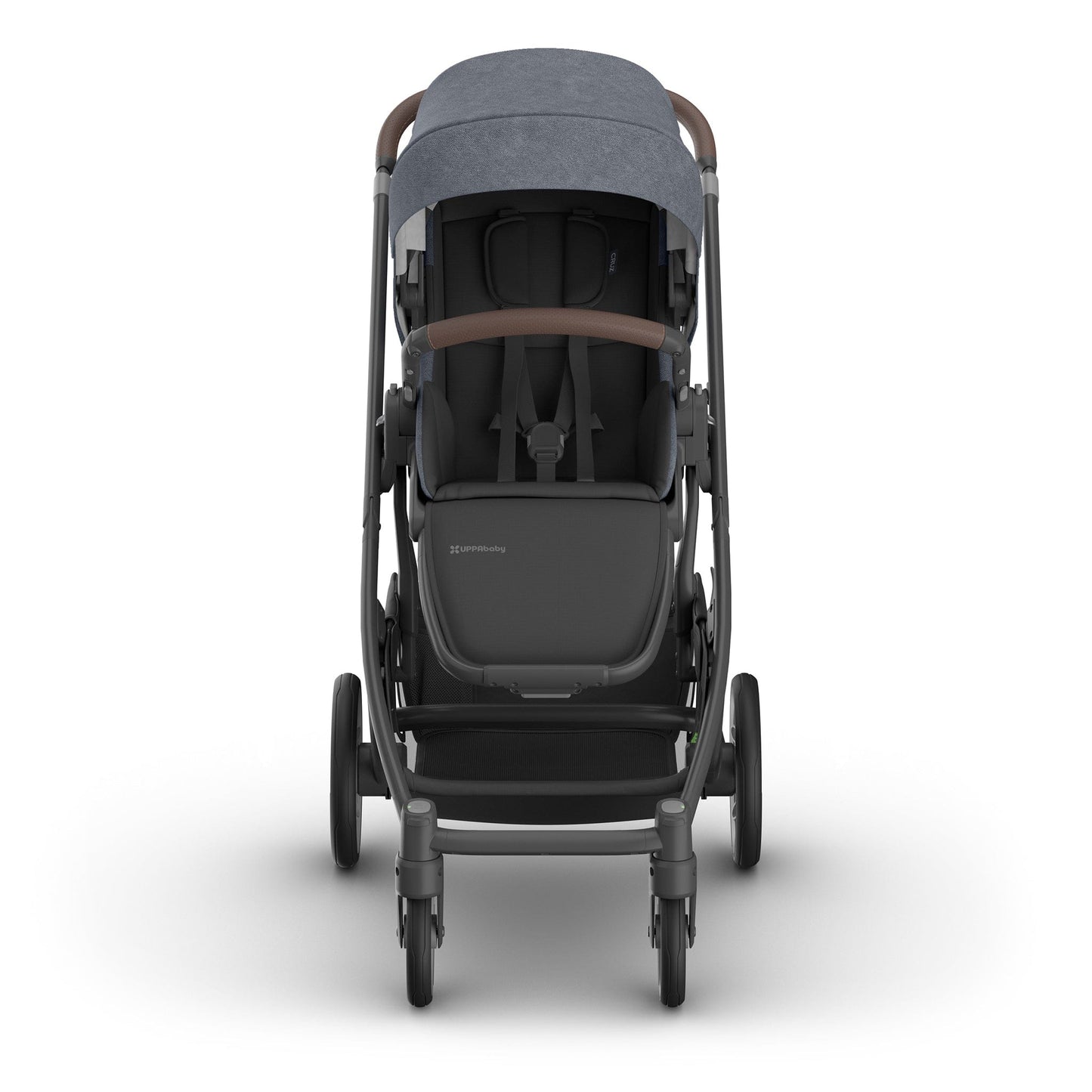 UPPAbaby Cruz V3 Stroller - Julian (Dusty Blue Melange / Carbon Frame / Chestnut Leather) - 0403-CRZ-NA-JUL