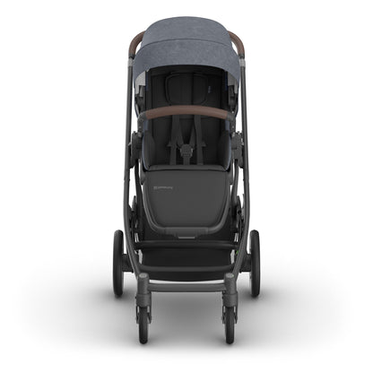 UPPAbaby Cruz V3 Stroller - Julian (Dusty Blue Melange / Carbon Frame / Chestnut Leather) - 0403-CRZ-NA-JUL