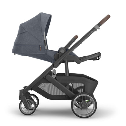 UPPAbaby Cruz V3 Stroller - Julian (Dusty Blue Melange / Carbon Frame / Chestnut Leather) - 0403-CRZ-NA-JUL