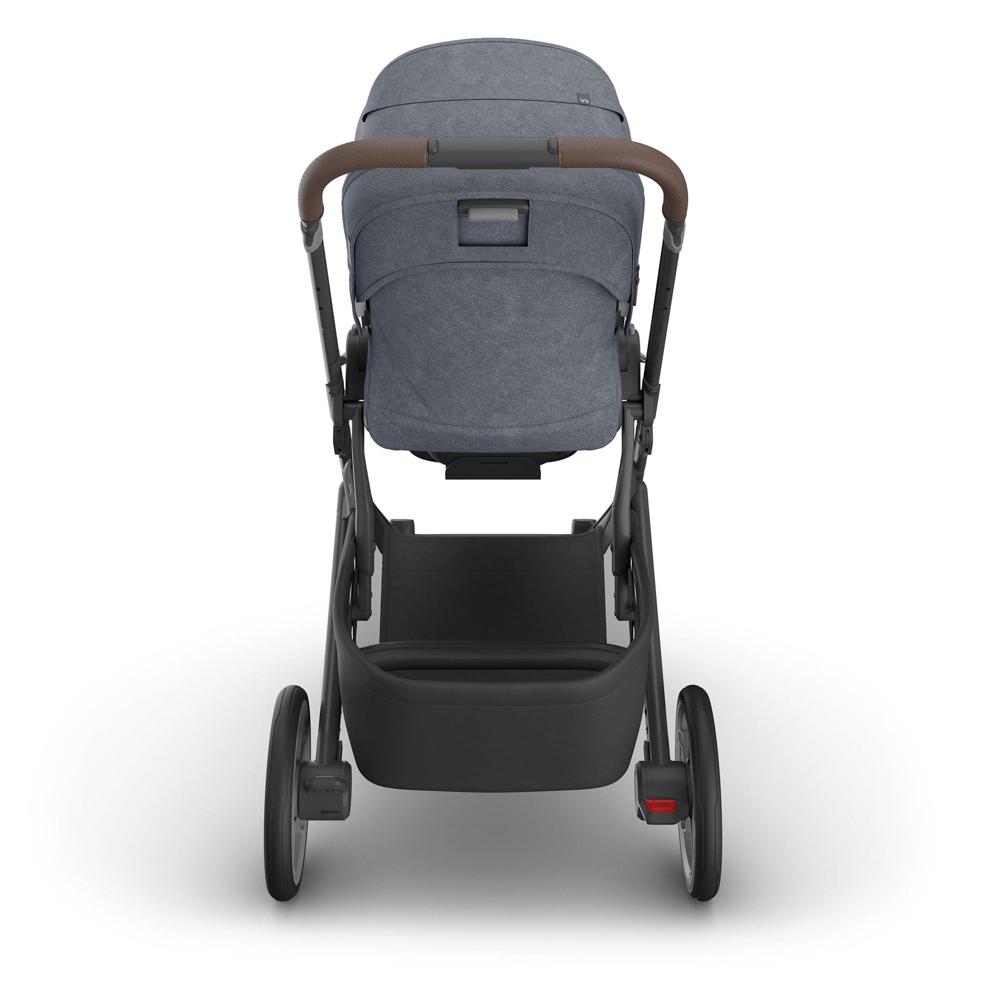 UPPAbaby Cruz V3 Stroller - Julian (Dusty Blue Melange / Carbon Frame / Chestnut Leather) - 0403-CRZ-NA-JUL