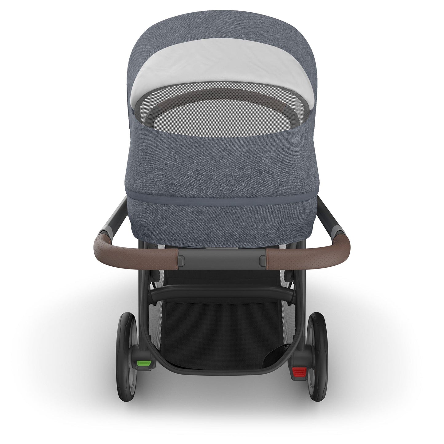 UPPAbaby Cruz V3 Stroller - Julian (Dusty Blue Melange / Carbon Frame / Chestnut Leather) - 0403-CRZ-NA-JUL