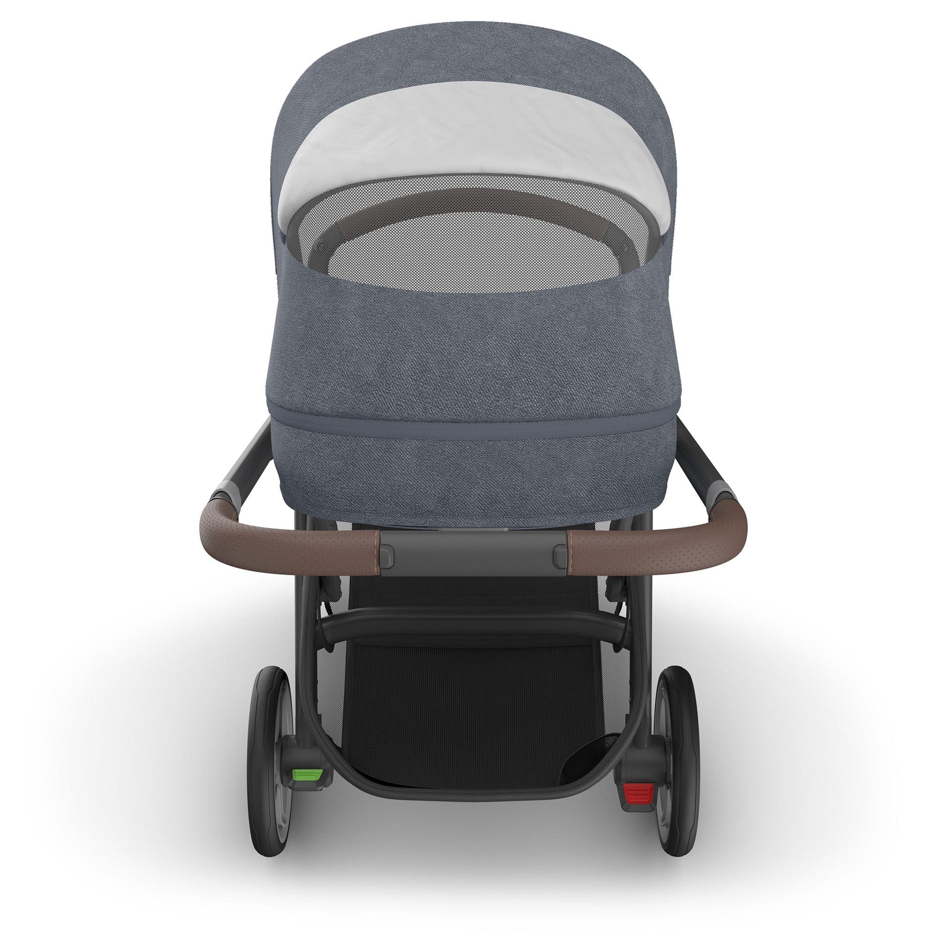 UPPAbaby Cruz V3 Stroller - Julian (Dusty Blue Melange / Carbon Frame / Chestnut Leather) - 0403-CRZ-NA-JUL