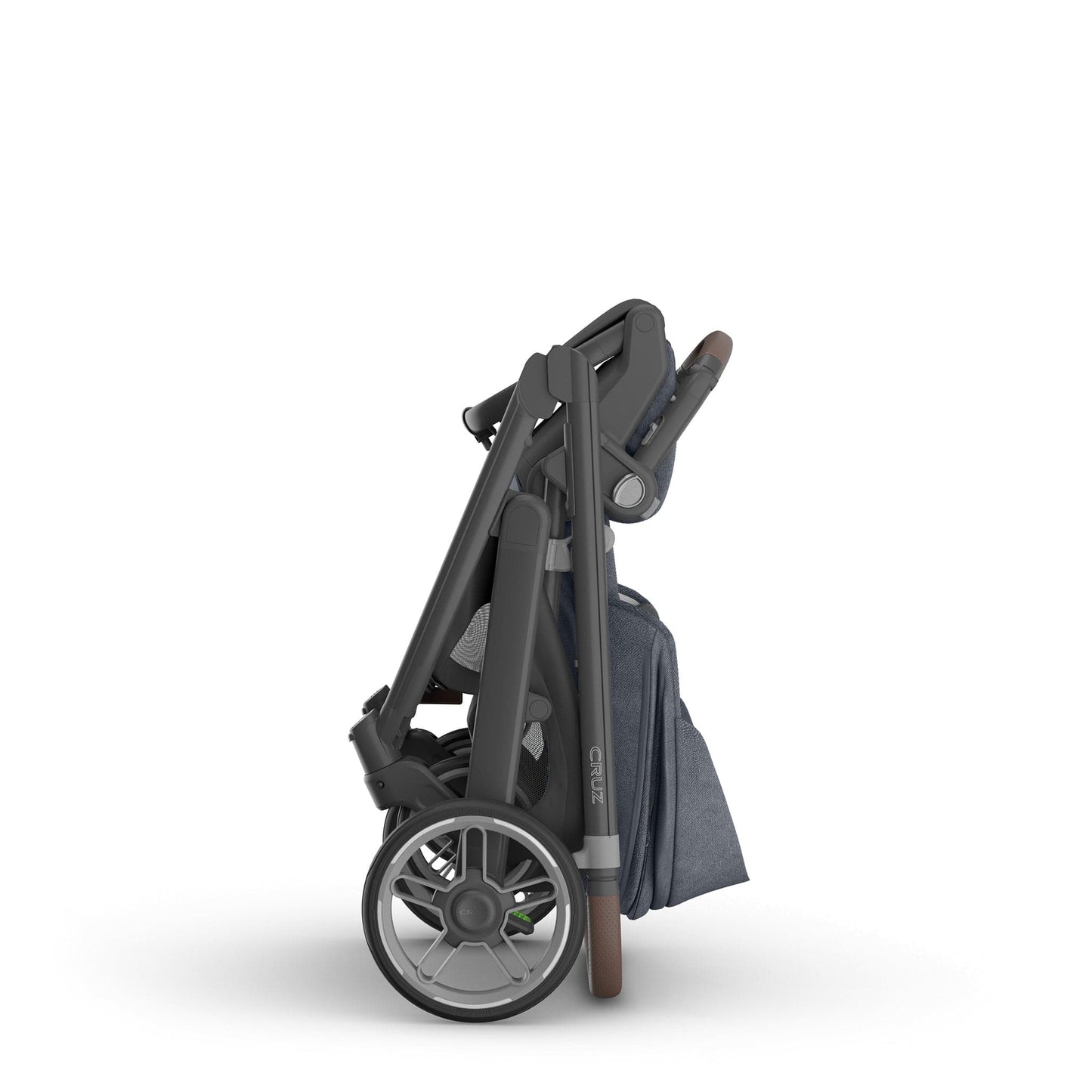 UPPAbaby Cruz V3 Stroller - Julian (Dusty Blue Melange / Carbon Frame / Chestnut Leather) - 0403-CRZ-NA-JUL