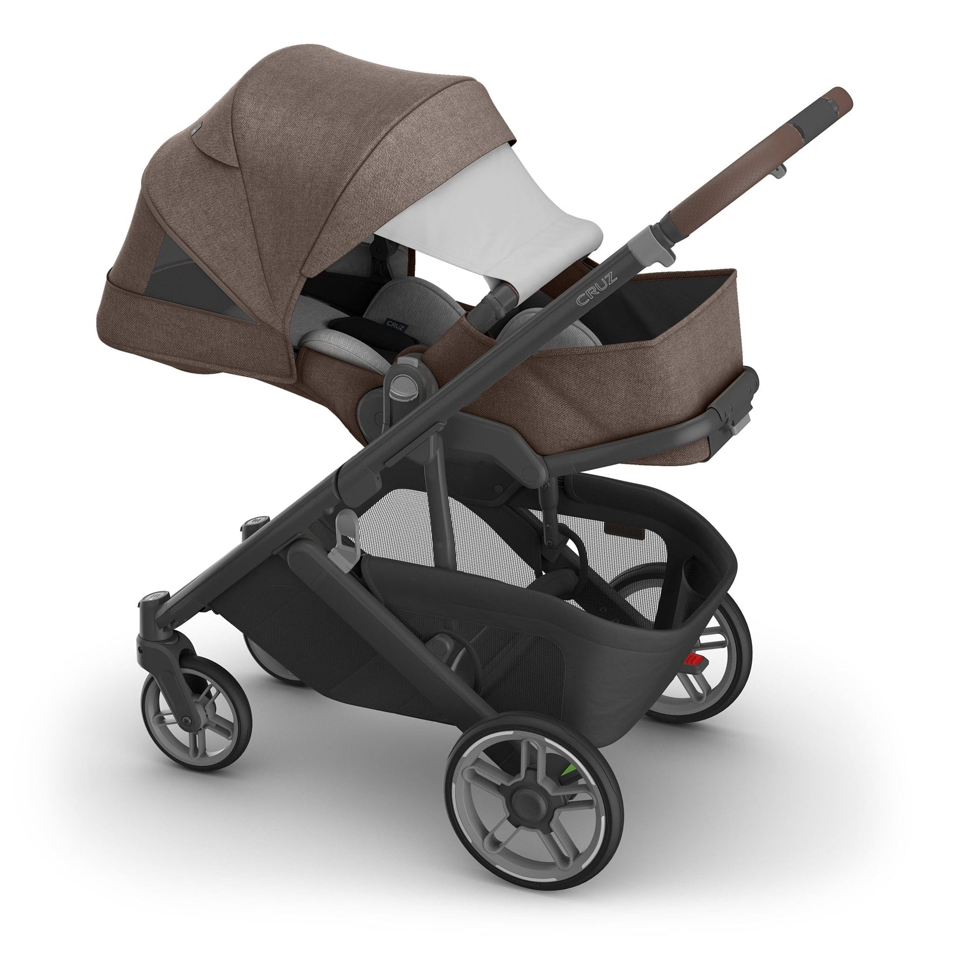 UPPAbaby Cruz V3 Stroller - Owen (Mocha Melange / Carbon Frame / Chestnut Leather) - 0403-CRZ-NA-OWN