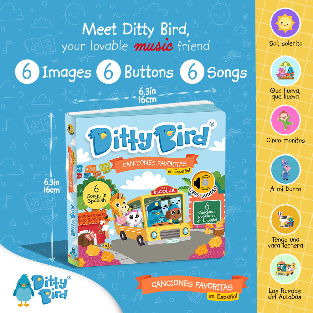 Ditty Bird Musical Books - Canciones Favoritas