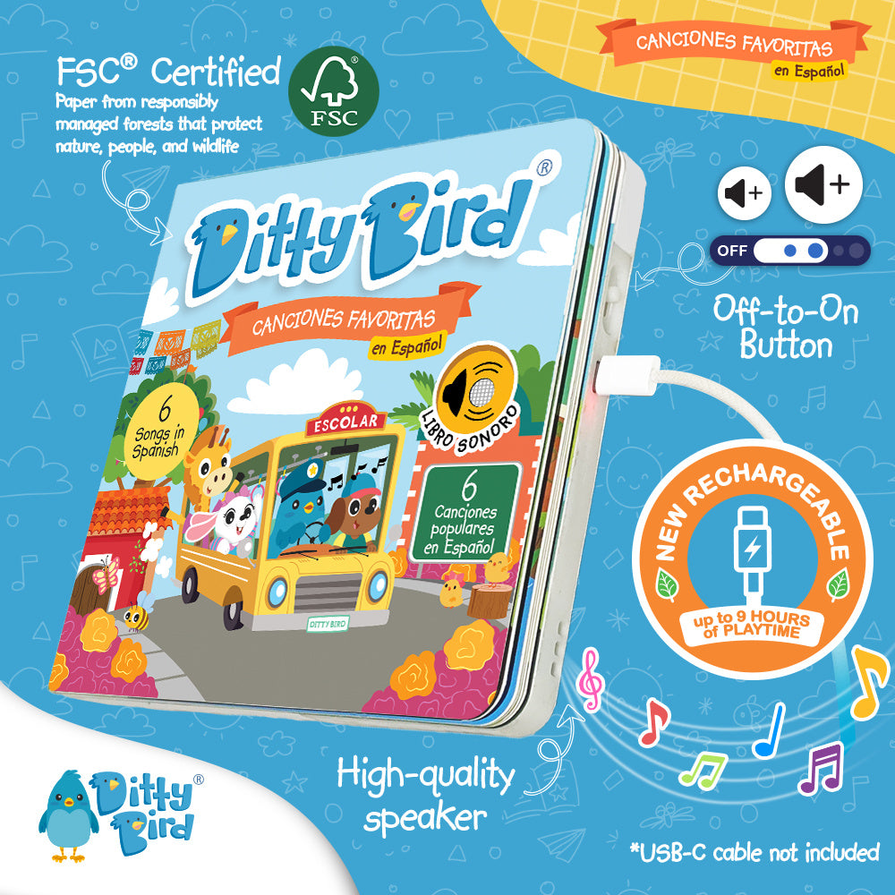 Ditty Bird Musical Books - Canciones Favoritas