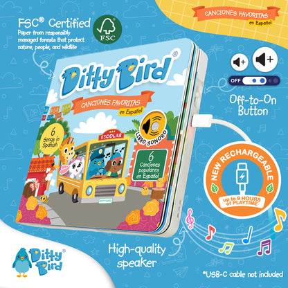 Ditty Bird Musical Books - Canciones Favoritas