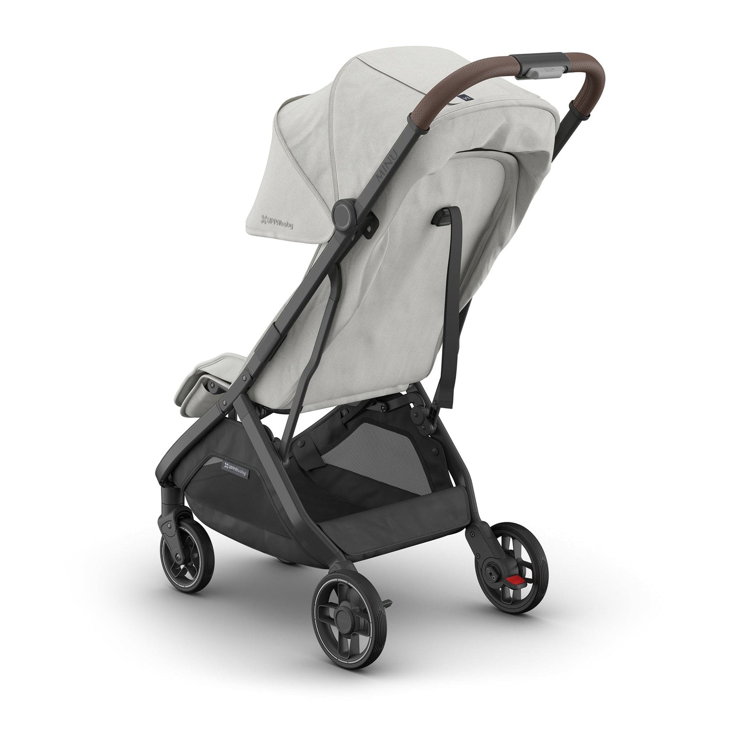 UPPAbaby Minu V3 Compact Stroller - Savannah (Pearl Gray Melange / Carbon Frame / Chestnut Leather)