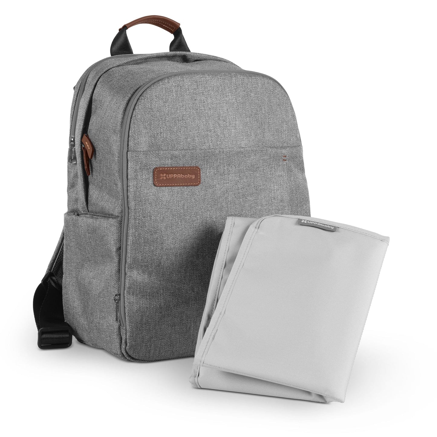UPPAbaby Changing Backpack - Greyson (Charcoal Melange / Saddle Leather) - 0902-DPB-WW-GRY