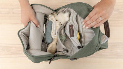 UPPAbaby Changing Backpack - Evelyn (Meadow Green / Chestnut Leather) - 0902-DPB-WW-EVE