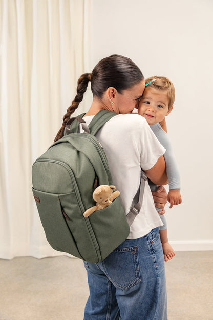 UPPAbaby Changing Backpack - Greyson (Charcoal Melange / Saddle Leather) - 0902-DPB-WW-GRY