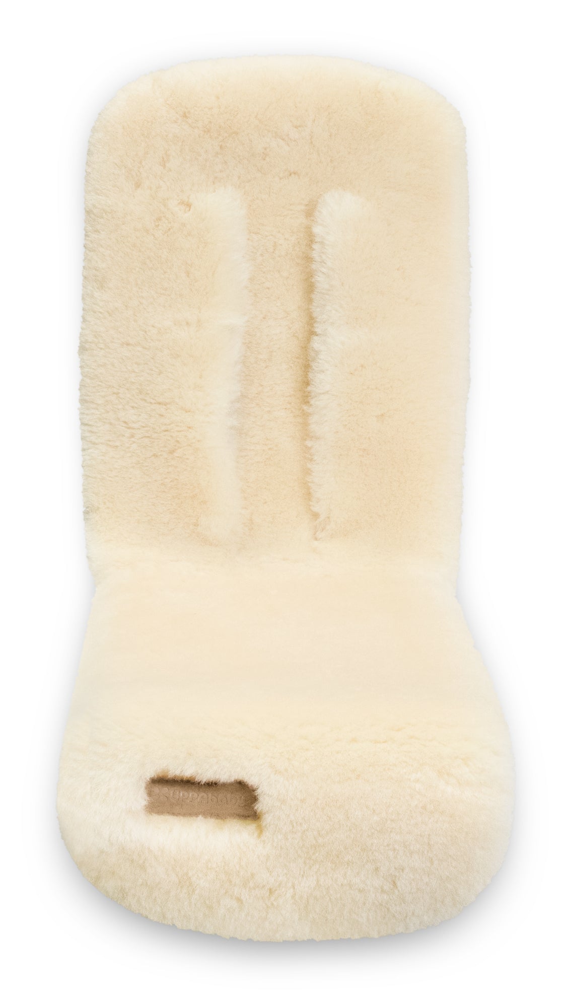 Cream colored UPPAbaby sheepskin stroller seat liner