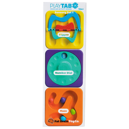 Fat Brain Toys PlayTab Tiles - Flippy, Loopy Beads & Numbers Sensory Set (Set 1) - FA488-3