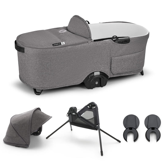 Bugaboo Dragonfly Bassinet Complete + Stand Bundle - Grey Melange