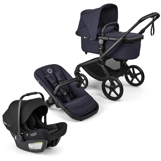 Bugaboo Fox 5 Renew + Turtle Air Shield Travel System Bundle - Black / Deep Indigo / Deep Indigo - 100051149-400016001