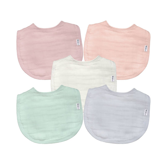Green Sprouts Organic Cotton Muslin Bibs 5-Pack - Rose Set