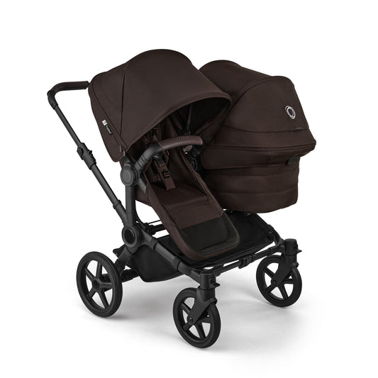 Bugaboo Donkey 6 Duo Complete Stroller Bundle - Black / Cocoa Brown / Cocoa Brown - D6-DUO-100370034