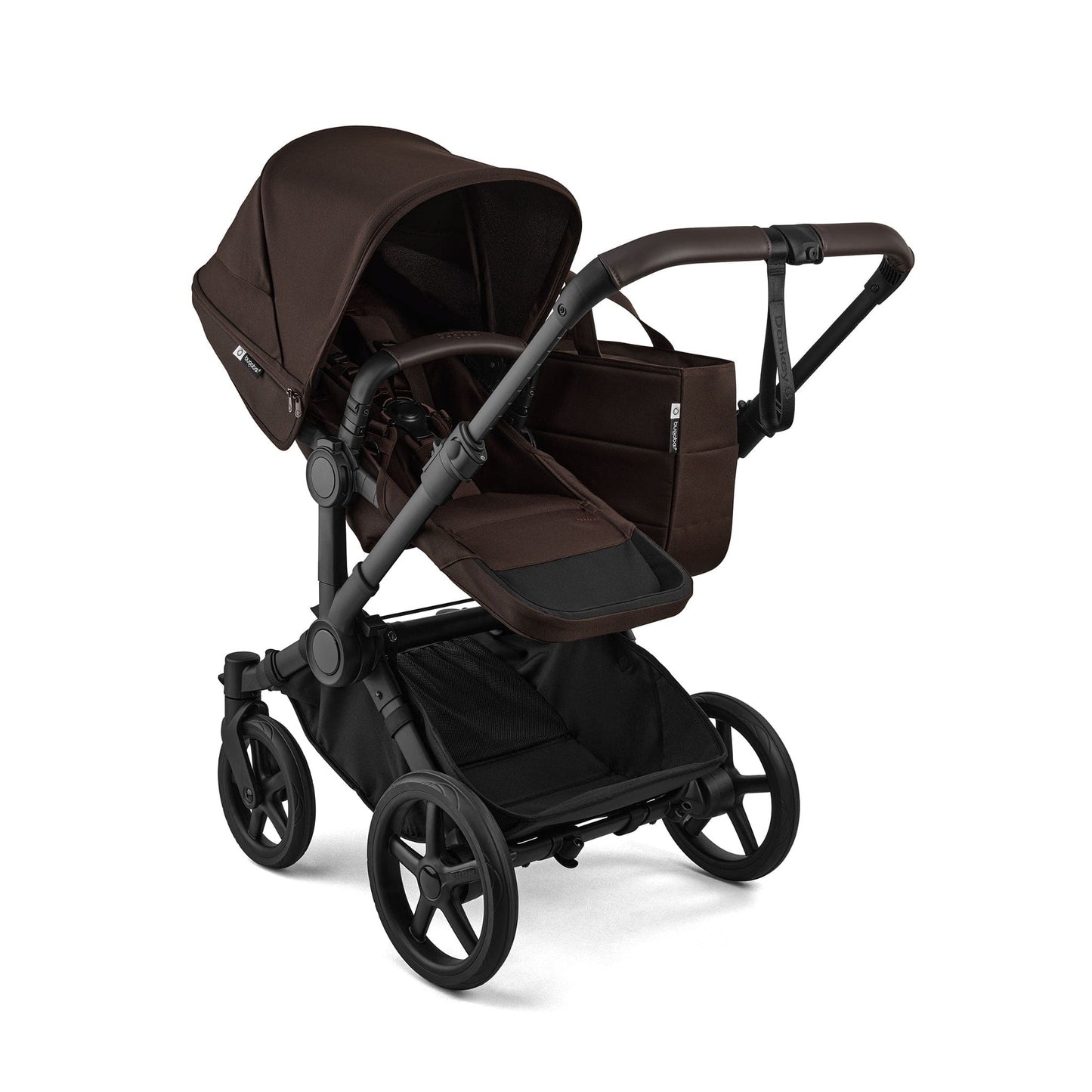 Bugaboo Donkey 6 Twin Complete Stroller Bundle - Black / Cocoa Brown / Cocoa Brown - D6-TWIN-100370034