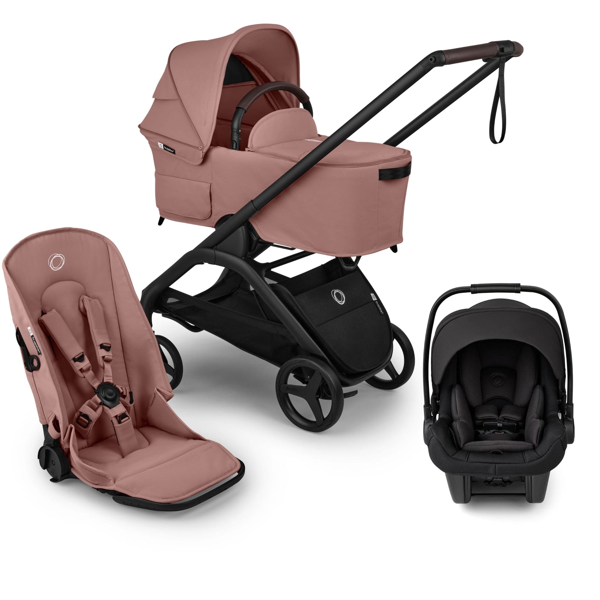 Bugaboo Dragonfly Plus Seat & Bassinet Complete Stroller + Turtle Air Shield Travel System Bundle