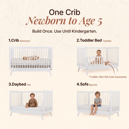 dadada Soho 3-in-1 Convertible Crib - White