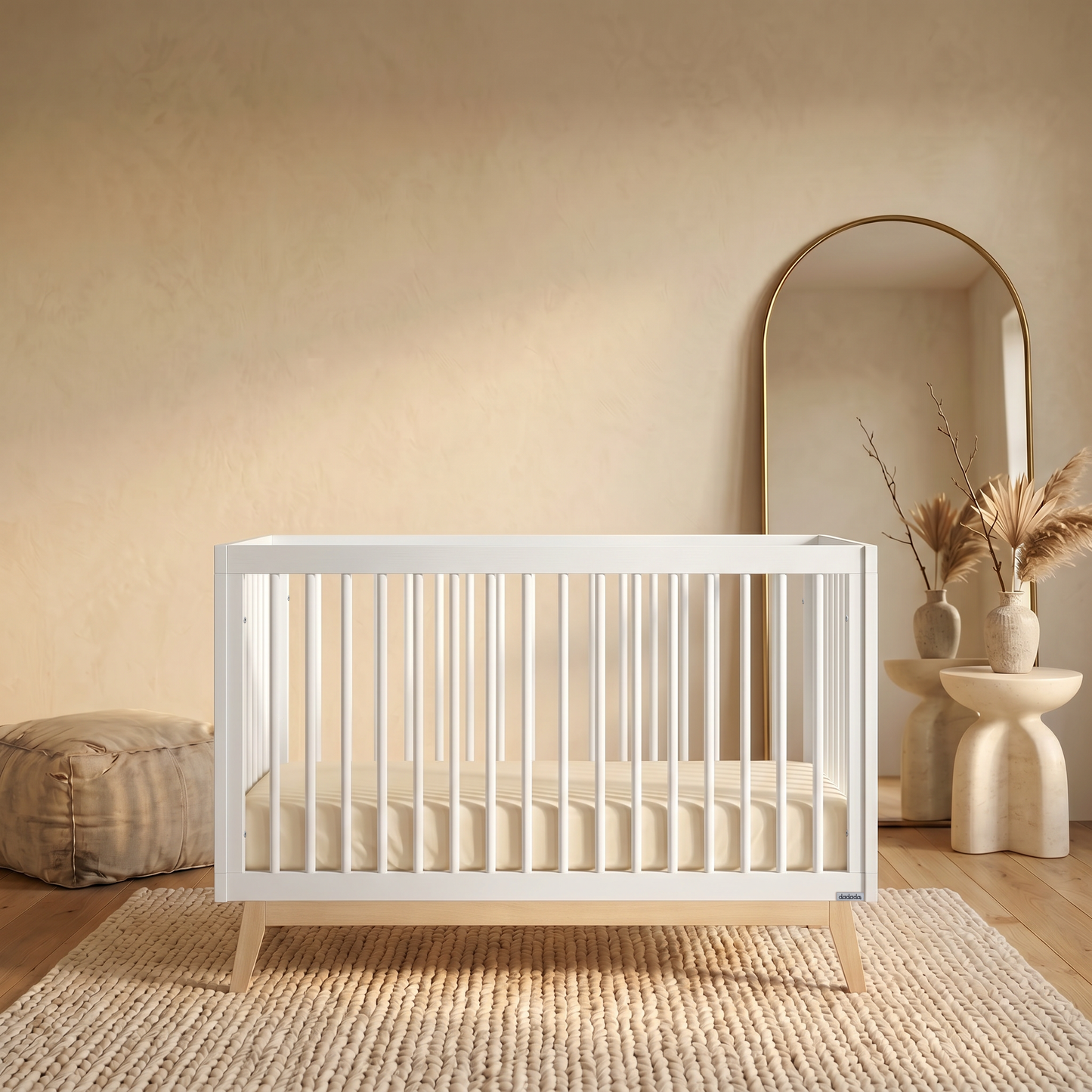 dadada Soho 3-in-1 Convertible Crib - White/Natural