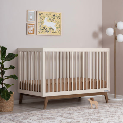 dadada Soho 3-in-1 Convertible Crib - Almond Milk / Walnut - 10482-DA