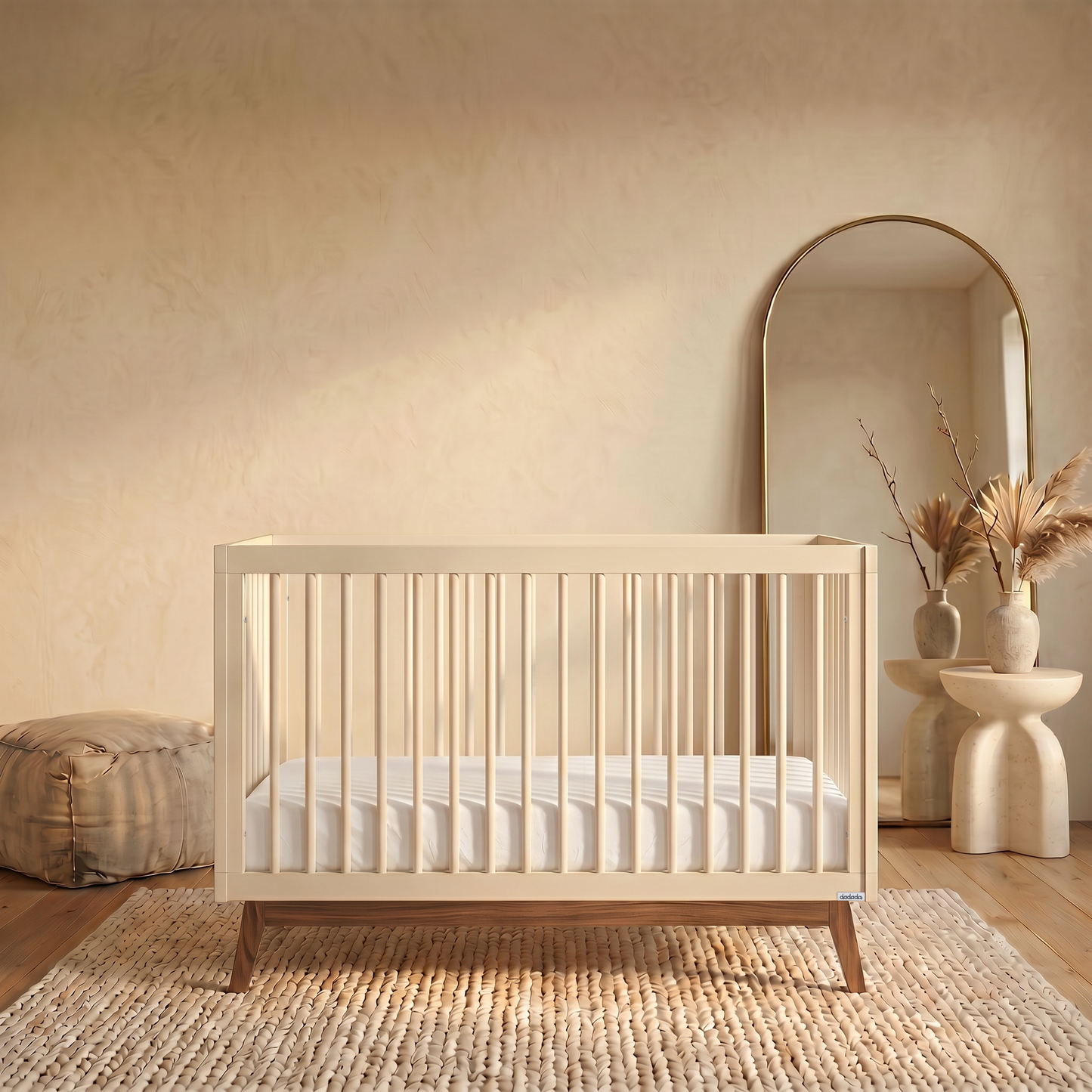 dadada Soho 3-in-1 Convertible Crib - Almond Milk / Walnut