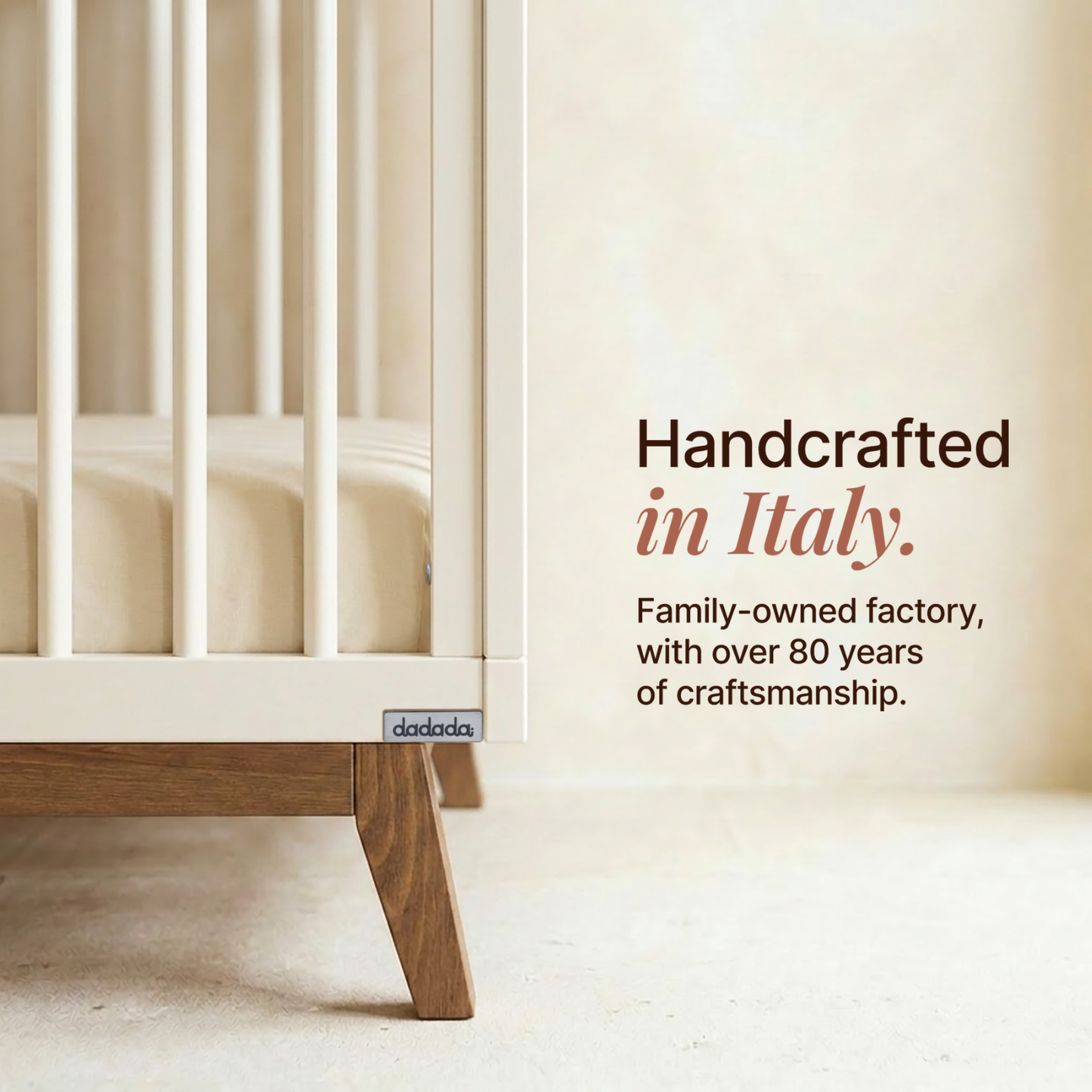 dadada Soho 3-in-1 Convertible Crib - Almond Milk / Walnut