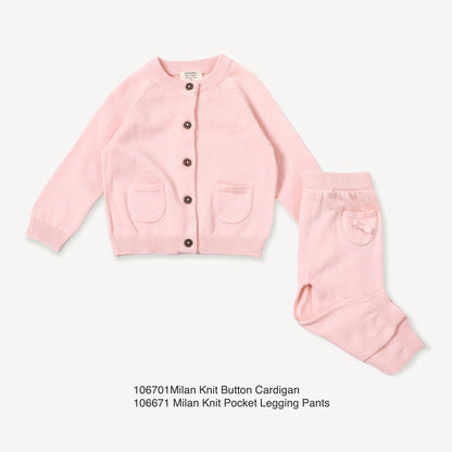 Viverano Organics Milan Knit Baby Pocket Pants - Blush, 0-3M