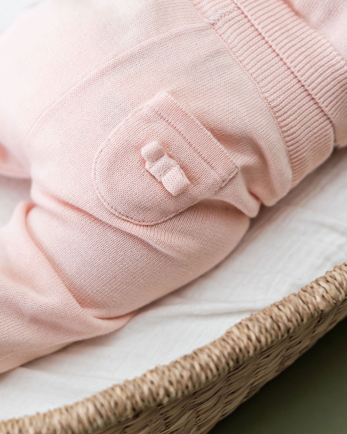 Viverano Organics Milan Knit Baby Pocket Pants - Blush, 3-6M