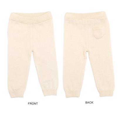 Viverano Organics Milan Knit Baby Pocket Pants - Cream, 0-3M