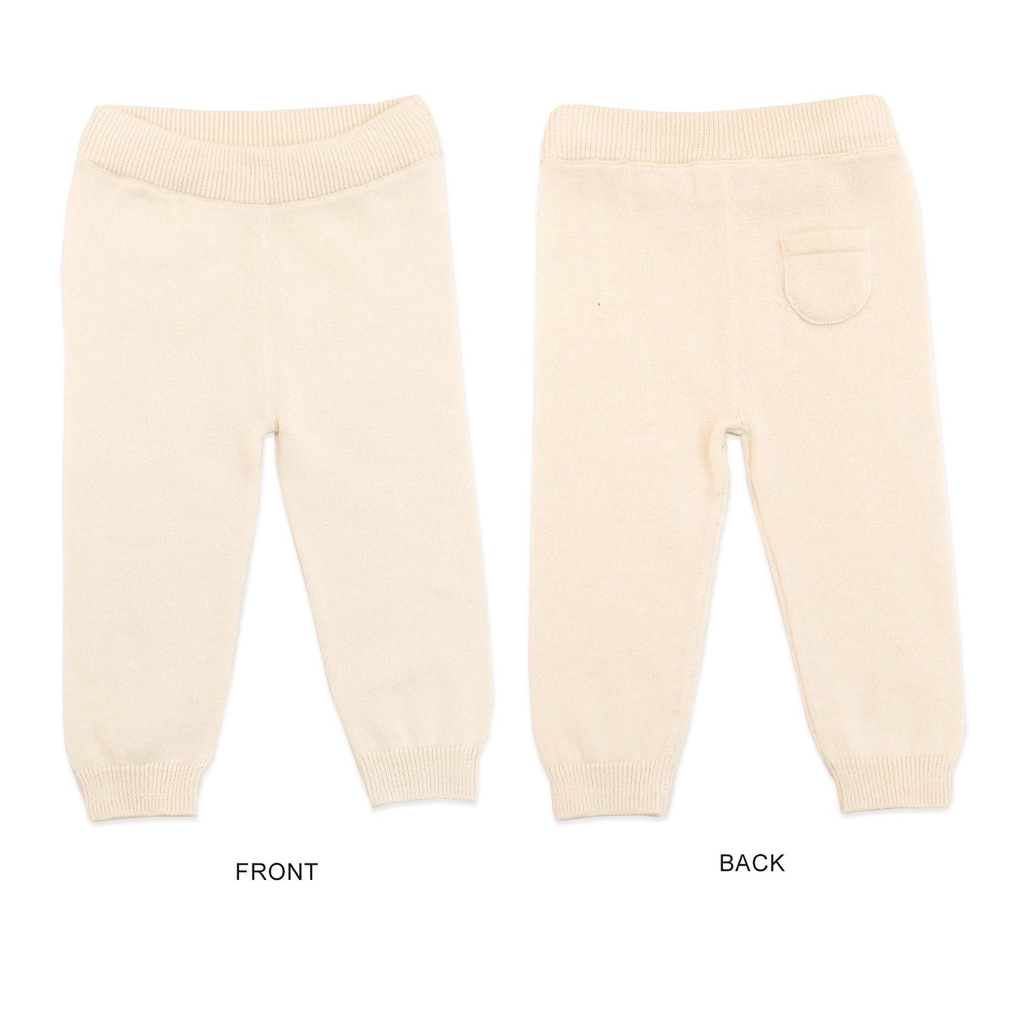 Viverano Organics Milan Knit Baby Pocket Pants - Cream, 3-6M