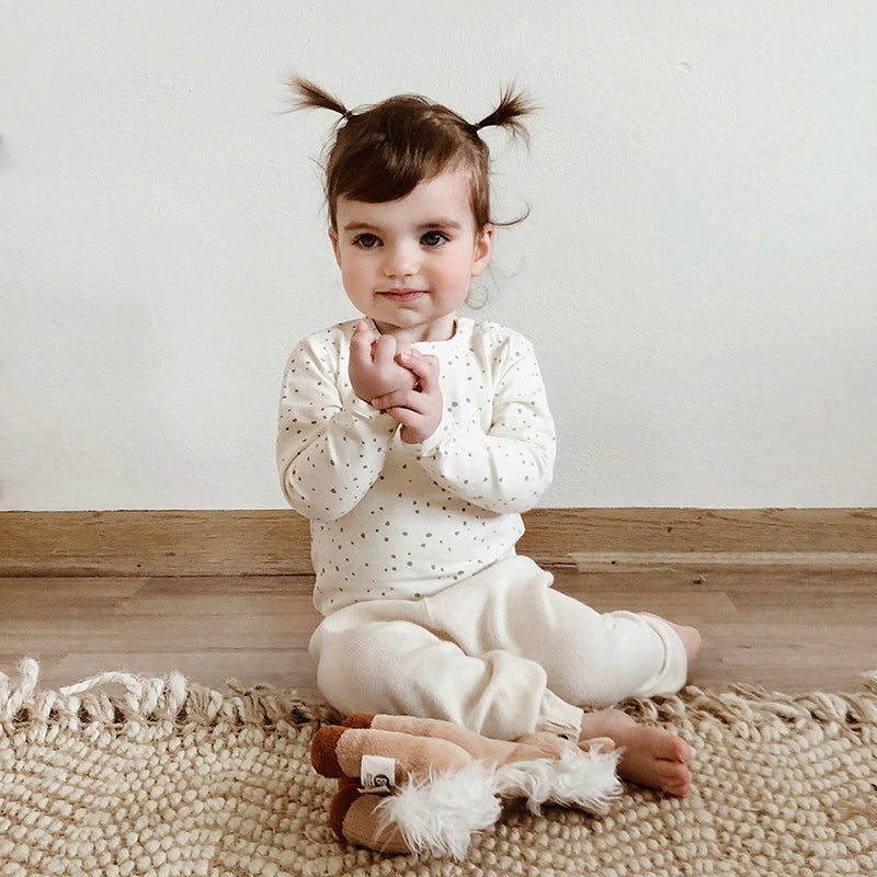 Viverano Organics Milan Knit Baby Pocket Pants - Cream, 3-6M