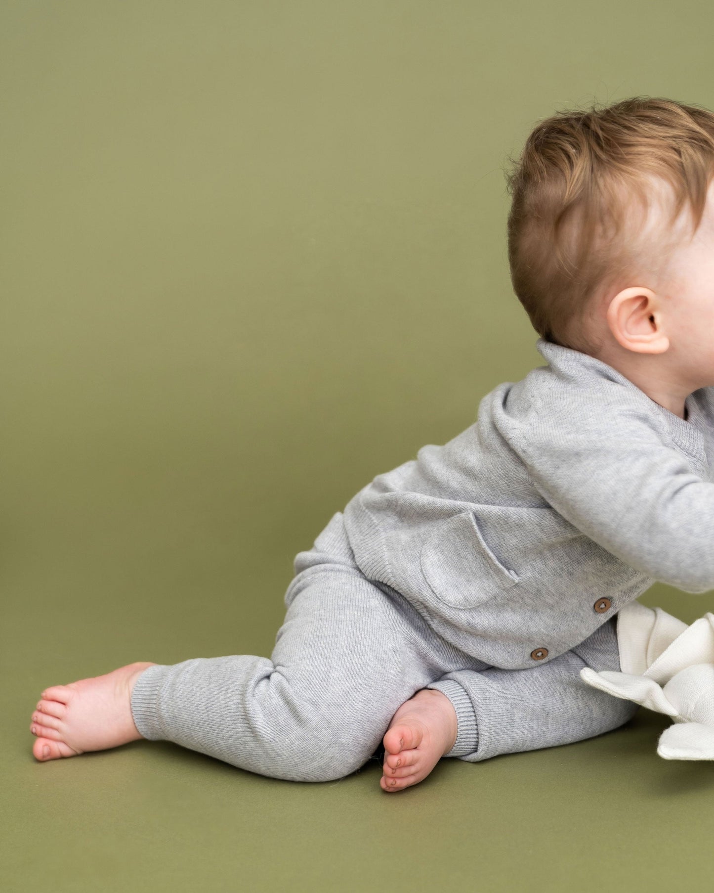 Viverano Organics Milan Knit Baby Pocket Pants - Heather Grey, 0-3M