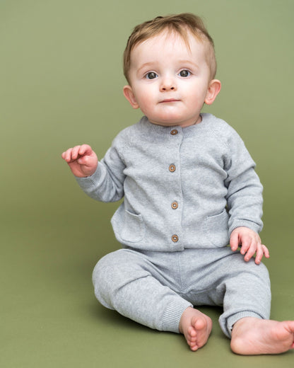 Viverano Organics Milan Knit Baby Pocket Pants - Heather Grey, 0-3M