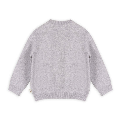 Viverano Organics Milan Organic Knit Baby Button Cardigan Sweater - Heather Grey, 12-18M