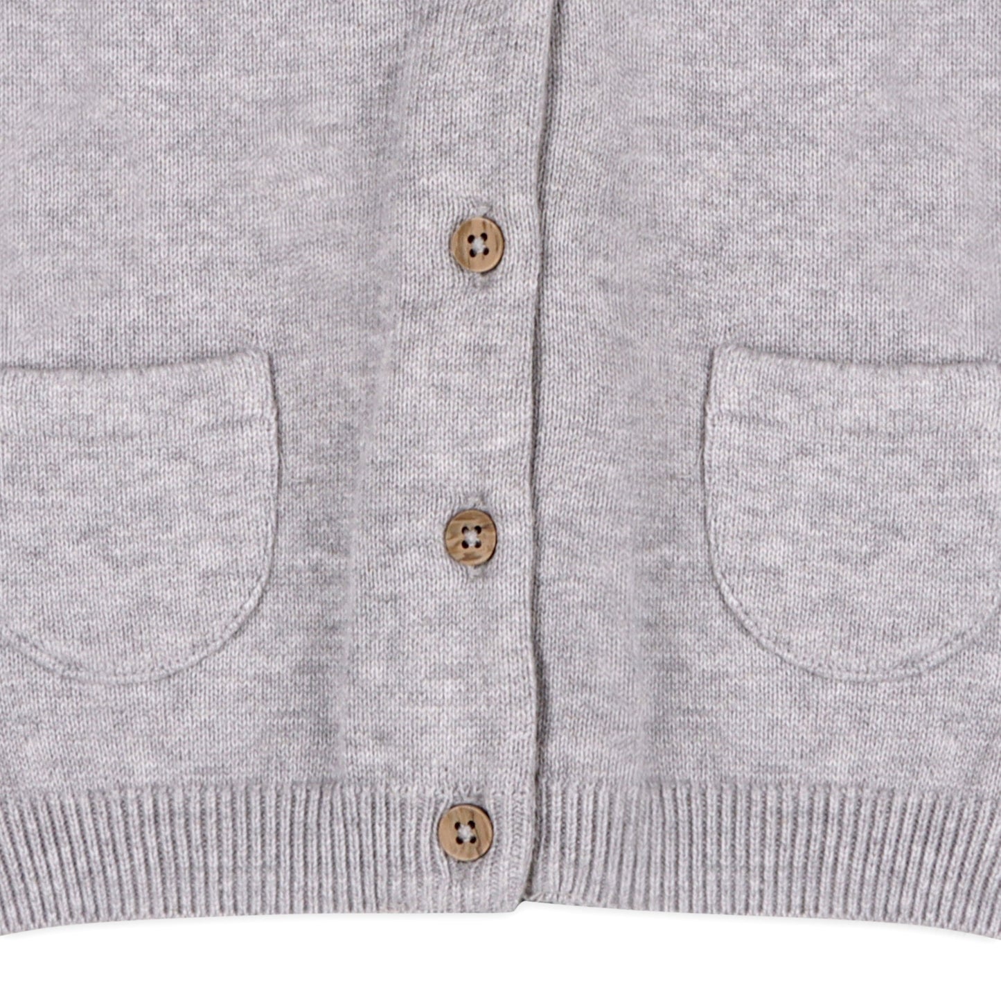 Viverano Organics Milan Organic Knit Baby Button Cardigan Sweater - Heather Grey, 3-6M