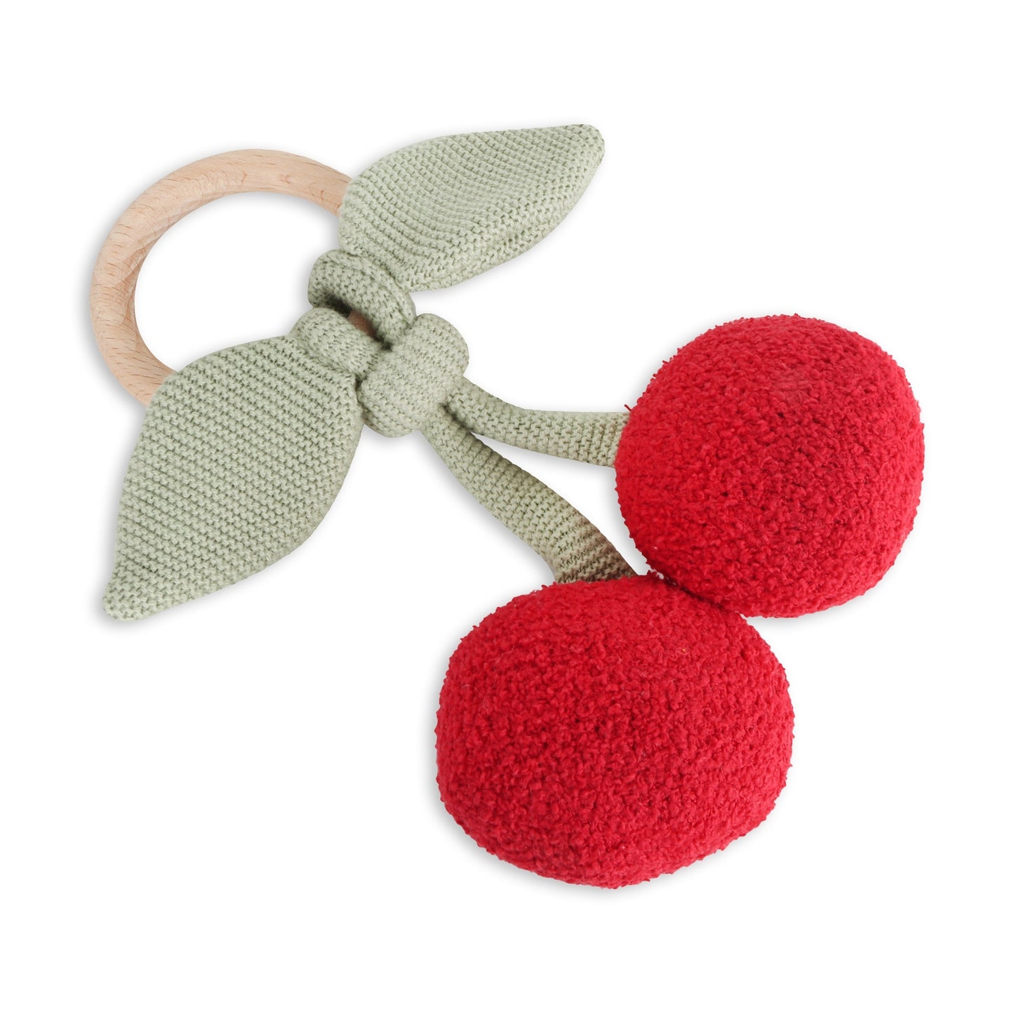 Viverano Organics Cherry Organic Baby Blanket + Ring Rattle Toy Gift Set - Natural, One Size
