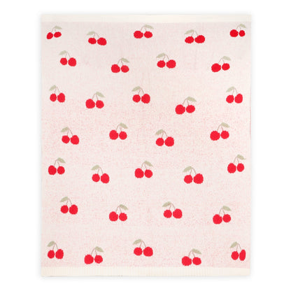 Viverano Organics Cherry Organic Baby Blanket + Ring Rattle Toy Gift Set - Natural, One Size