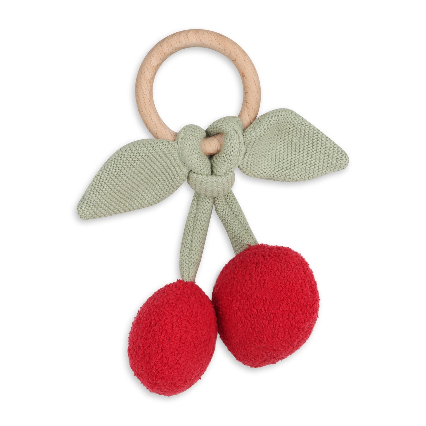 Viverano Organics Cherry Organic Baby Blanket + Ring Rattle Toy Gift Set - Natural, One Size