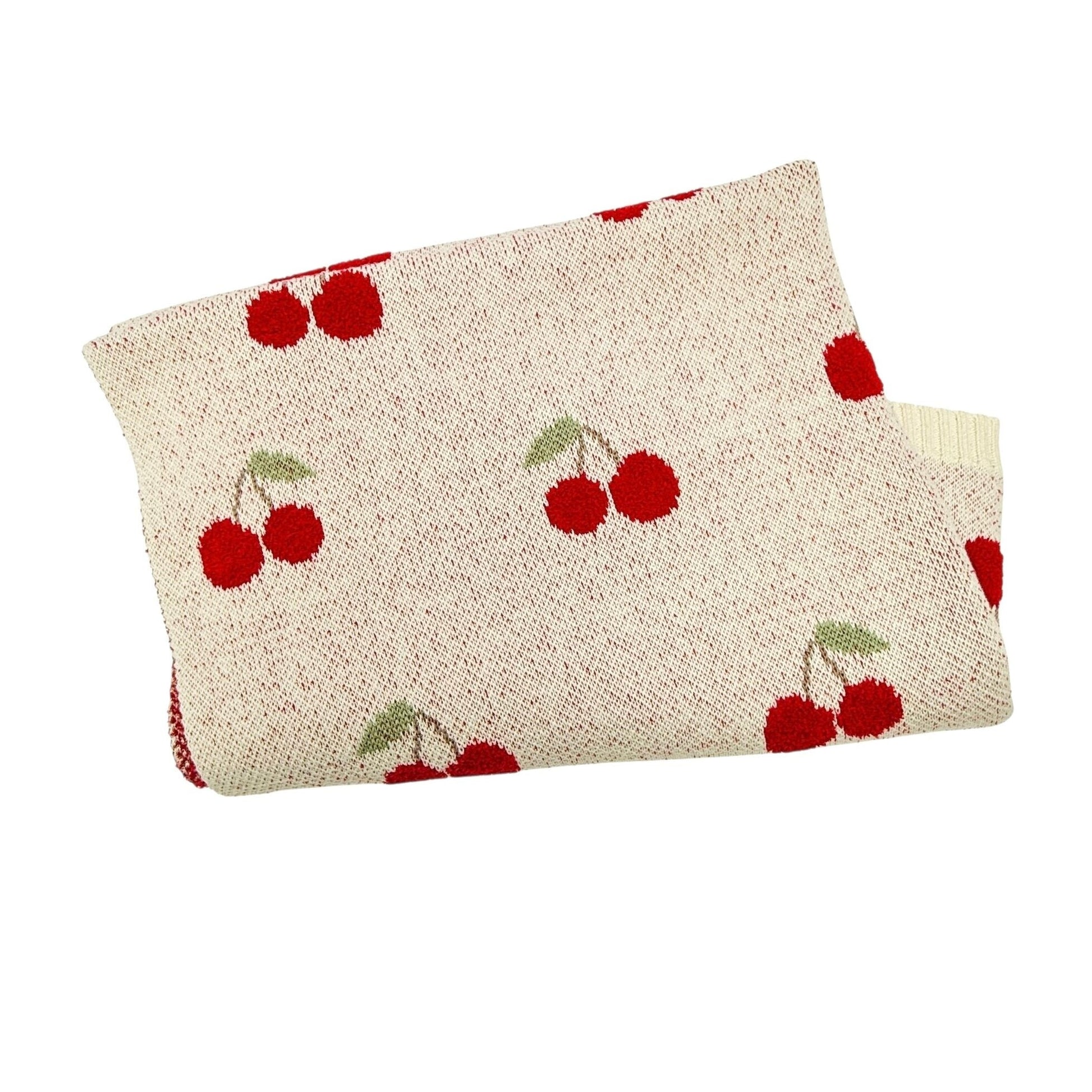 Viverano Organics Cherry Organic Baby Blanket + Ring Rattle Toy Gift Set - Natural, One Size