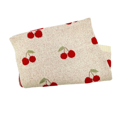 Viverano Organics Cherry Organic Baby Blanket + Ring Rattle Toy Gift Set - Natural, One Size