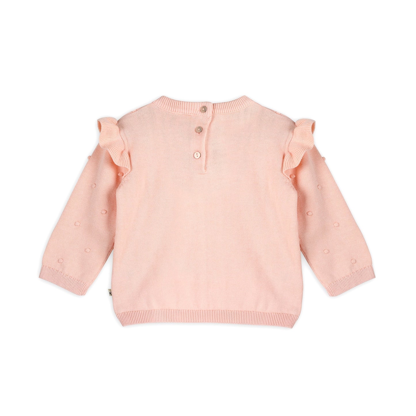 Viverano Organics Milan Knit Baby Ruffle & Bobble Pullover Sweater - Blush, 3-6M