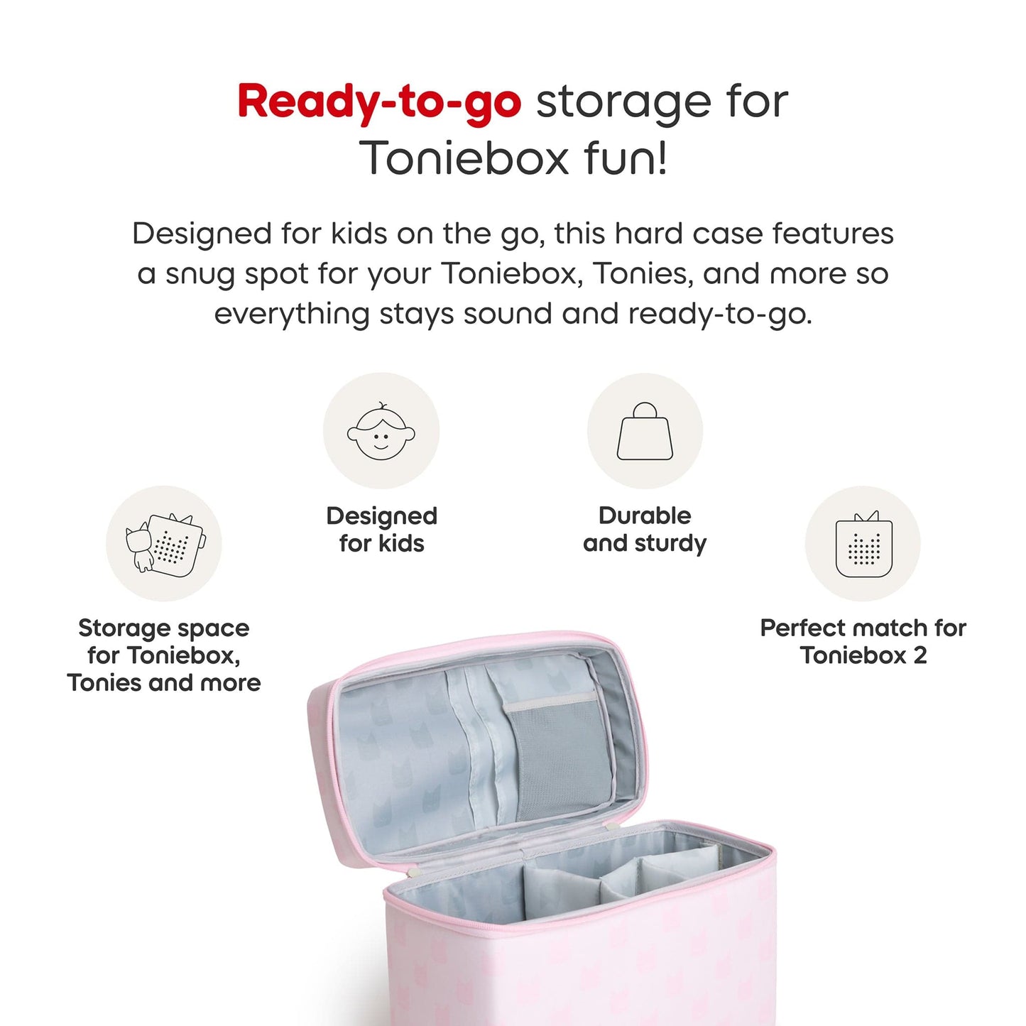 Tonies Toniebox All-in-One Carrying Case - Cloud Pink - 11003007