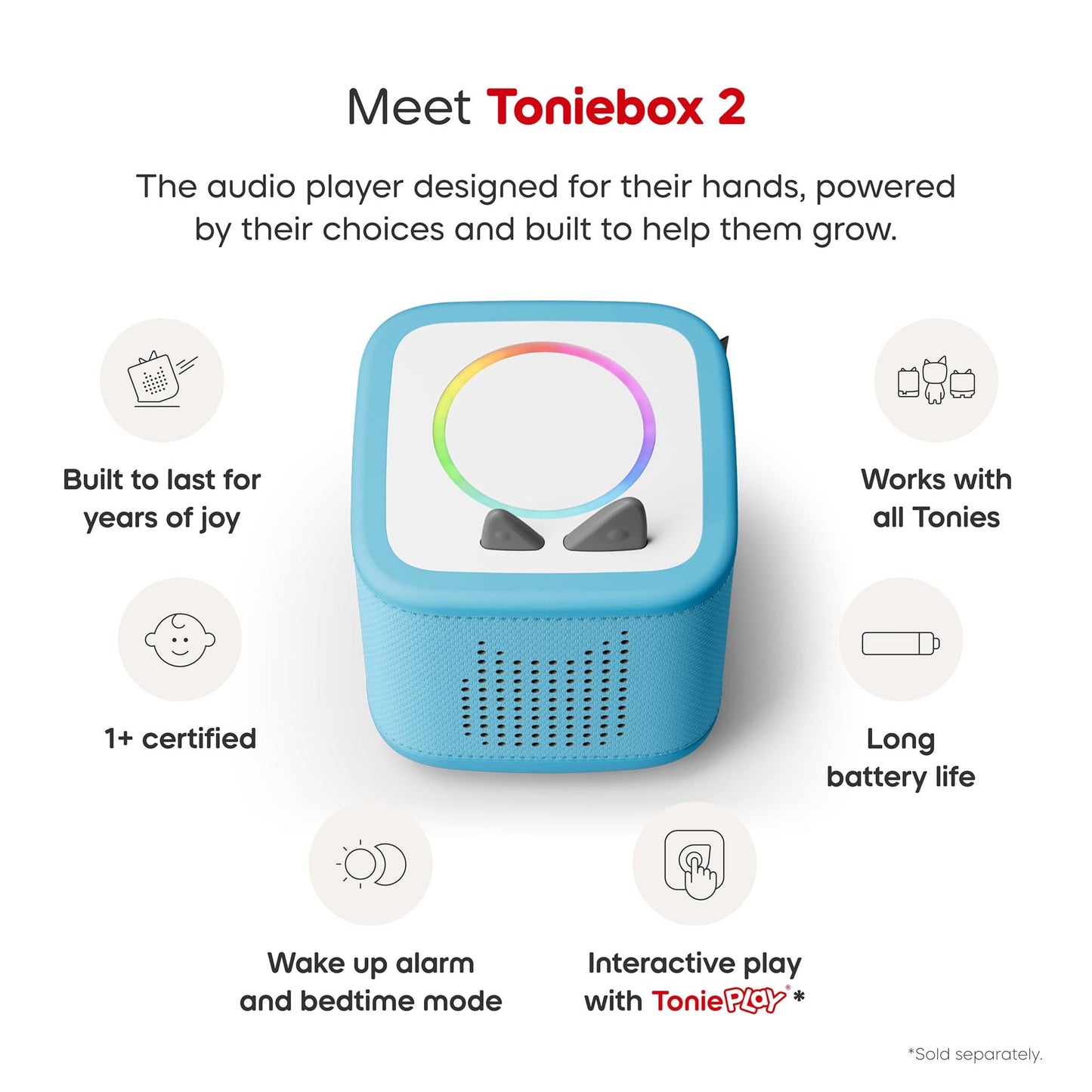 Tonies Toniebox 2 Starter Set - Ms. Rachel (Sky Blue)