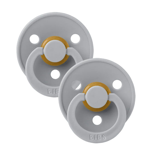 BIBS Colour 2-Pack Natural Rubber Latex Pacifiers, Size 1 - Cloud/Cloud