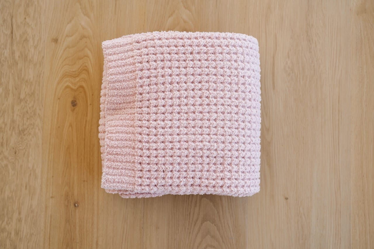 Saranoni Knit Waffle Receiving Blanket - Rosette