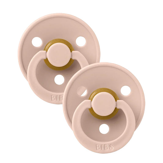 BIBS Colour 2-Pack Natural Rubber Latex Pacifiers, Size 3 - Blush/Blush